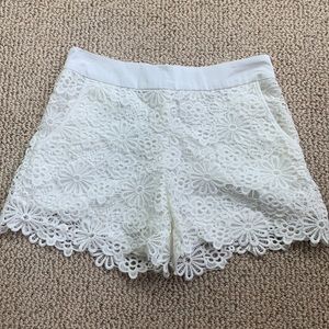 White embroidered shorts